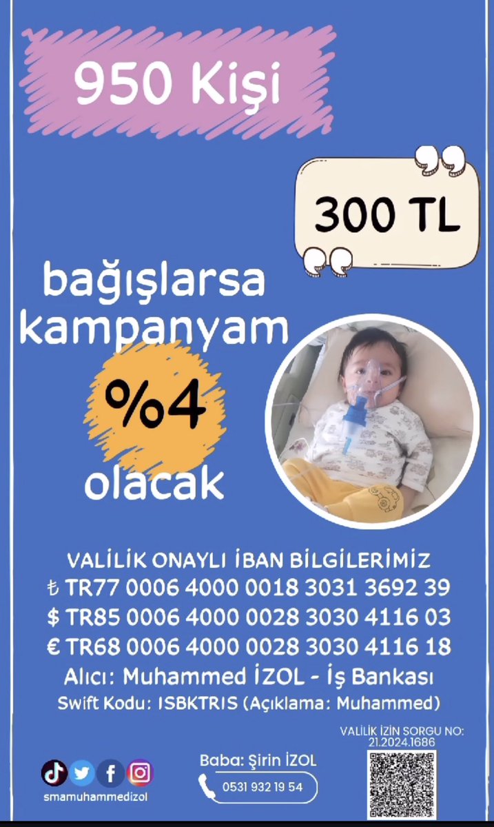 CemHasan2001's tweet photo. @Borsa_dellsylz SMA hastası olan muhamed bebek yardımlarınızı bekliyor 🙏 https://t.co/Uyxy6yfrw3