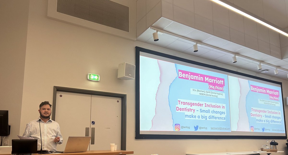 bspdmidlands's tweet image. Our final speaker is Benjamin Marriott, on transgender inclusion in dentistry