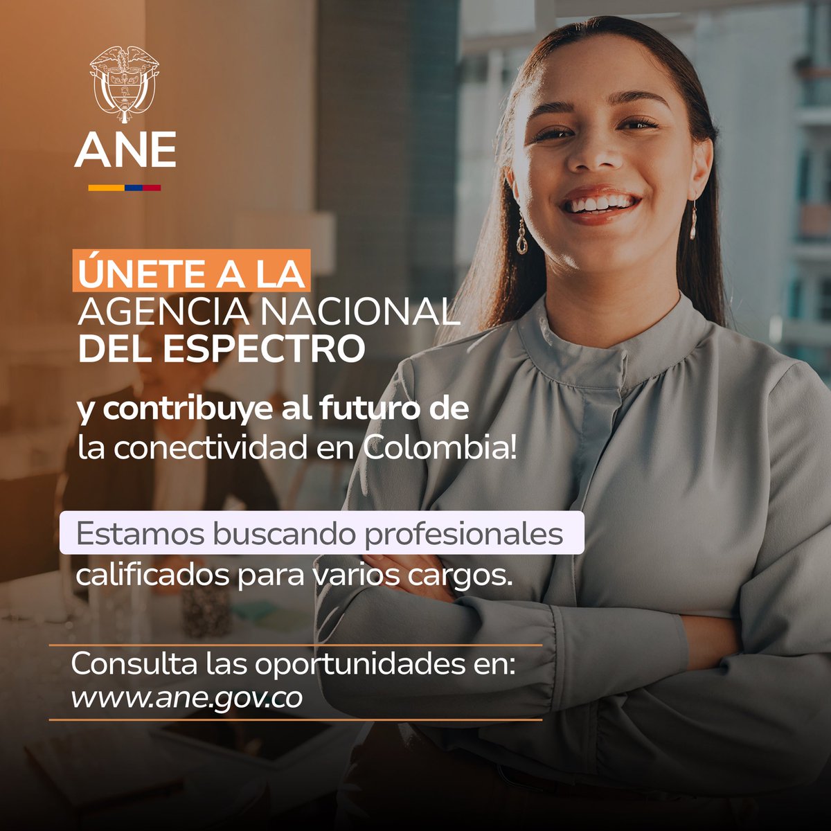 ANE_Colombia's tweet photo. ¡La @ANE_Colombia está buscando talento!

Tenemos oportunidades de empleo en diversas áreas como ingeniería, derecho, finanzas y administración. Únete a nuestro equipo y contribuye con el futuro de la conectividad en Colombia 📡🌐.

+Info 👉 https://t.co/jHGfwiB81o

#OfertaEmpleo https://t.co/MtZdI0wdof