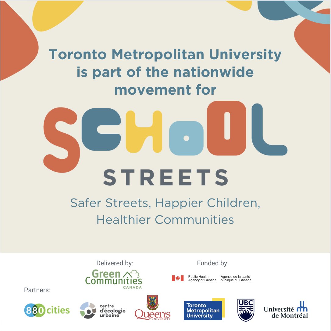 We are thrilled to be working with <a href="/grncommunities/">Green Communities Canada</a> and other partners to lead the National Active School Streets Initiative! 
We will help communities plan, implement, and evaluate their local school streets interventions. 
Visit: greencommunitiescanada.org/green-communit…
<a href="/RaktimMitra/">Raktim Mitra</a> <a href="/TMUsurp/">SURP</a>