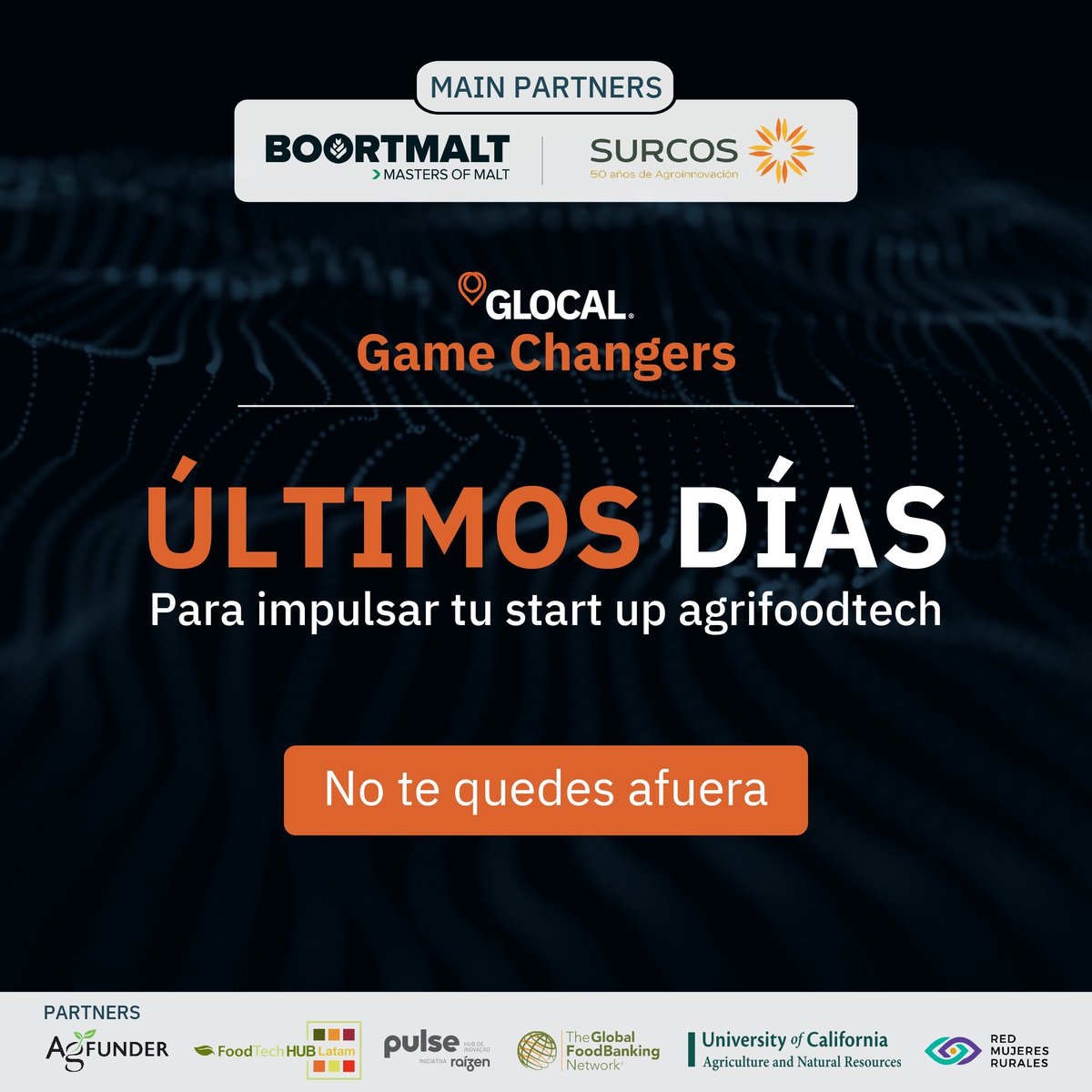 ⚠️ Atención founders ⚠️

Esta es la última semana para aplicar al GLOCAL Game Changers y no queremos que pierdan la oportunidad de impulsar su startup

👉🏼Inscribite gratis hoy: bit.ly/GGC-24