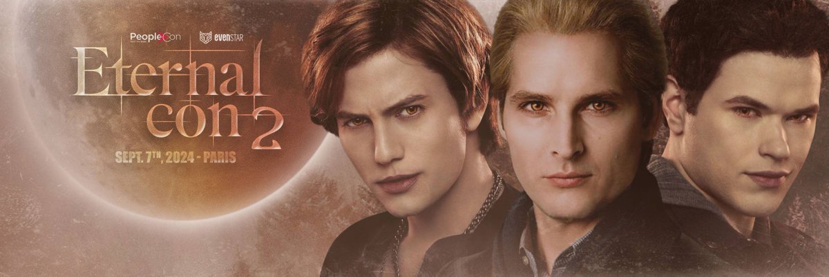 Peter Facinelli, Kellan Lutz and Jackson Rathbone will be at the 'Eternal Con 2' in Paris. 

🎟️ TICKETS: people-convention.com/eternal-con-2/
