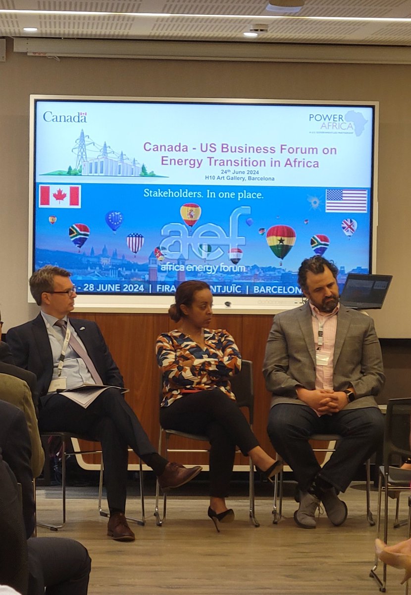 Great start of #AfricaEnergyForum2024 with a pre-event <a href="/TCS_SDC/">Trade Commissioner Service</a> programme featuring an Export café  with 🇨🇦 companies attending the event, and an insightful discussion on Energy Transition #Africa, co-organized with <a href="/PowerAfricaUS/">Power Africa</a> 
#TeamCanada
#AEF24
#Barcelona