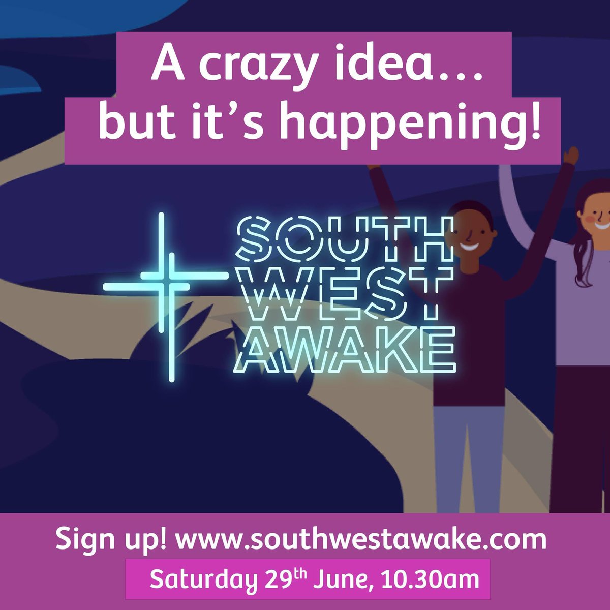 𝐈𝐓'𝐒 𝐍𝐎𝐓 𝐋𝐎𝐍𝐆 𝐔𝐍𝐓𝐈𝐋 𝐒𝐀𝐓𝐔𝐑𝐃𝐀𝐘! 🎉

When thousands of Christians from across Devon, Somerset, Cornwall and Dorset will take part in South West Awake!

On Saturday 29th June, 10.30am - join together with others in seeking God! 

👉🏽 southwestawake.com