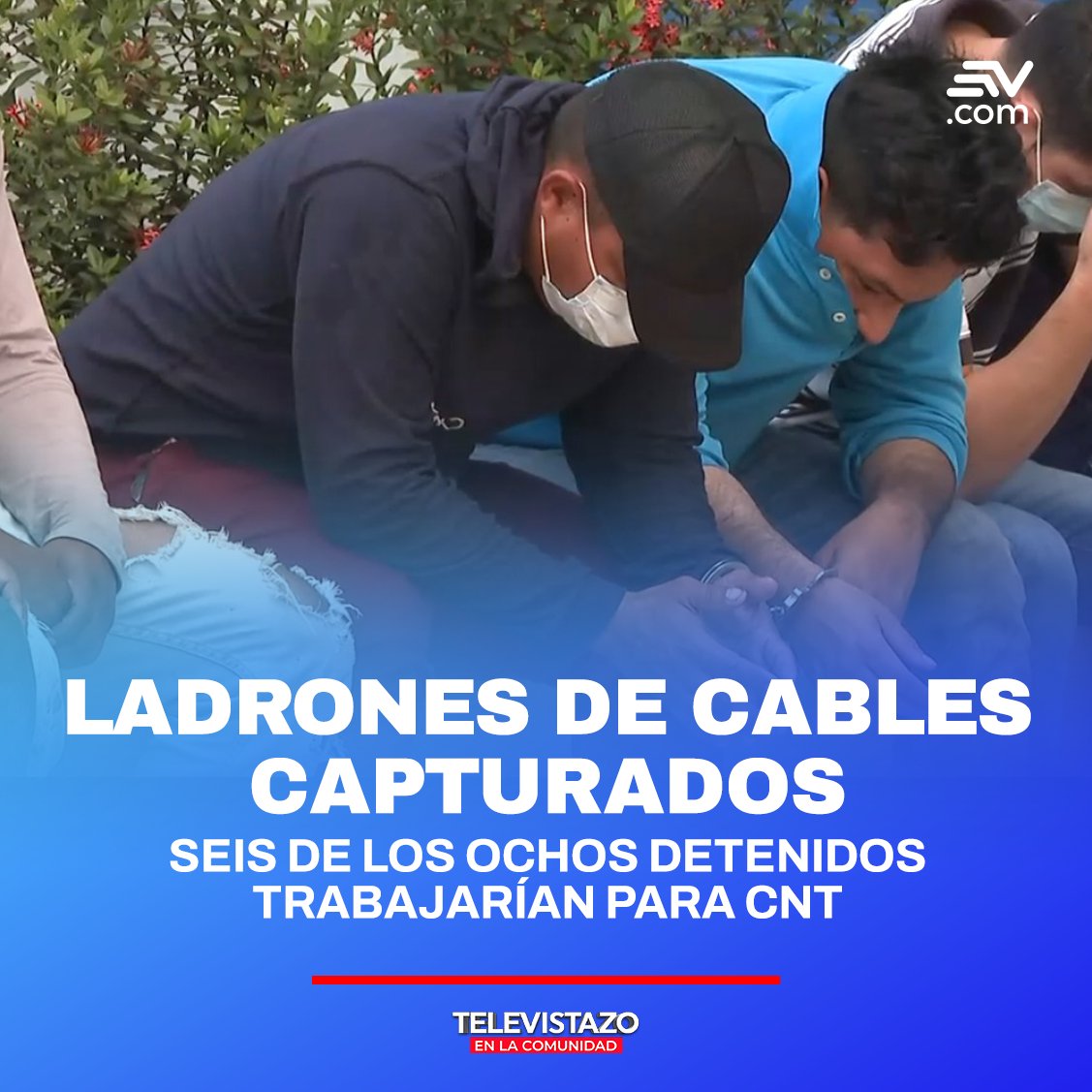 comunidadgye's tweet photo. 📍 #Guayaquil 📌 Seis de los ocho detenidos serían trabajadores de CNT, indicó la Policía Judicial. Los cables de cobre retirados eran transportados en dos vehículos, cuestión que dejó a unos 400 usuarios sin internet 🛜 este fin de semana.

Lee más 📲 https://t.co/YNwH5Ic1Bp https://t.co/NhmGb8vuoy