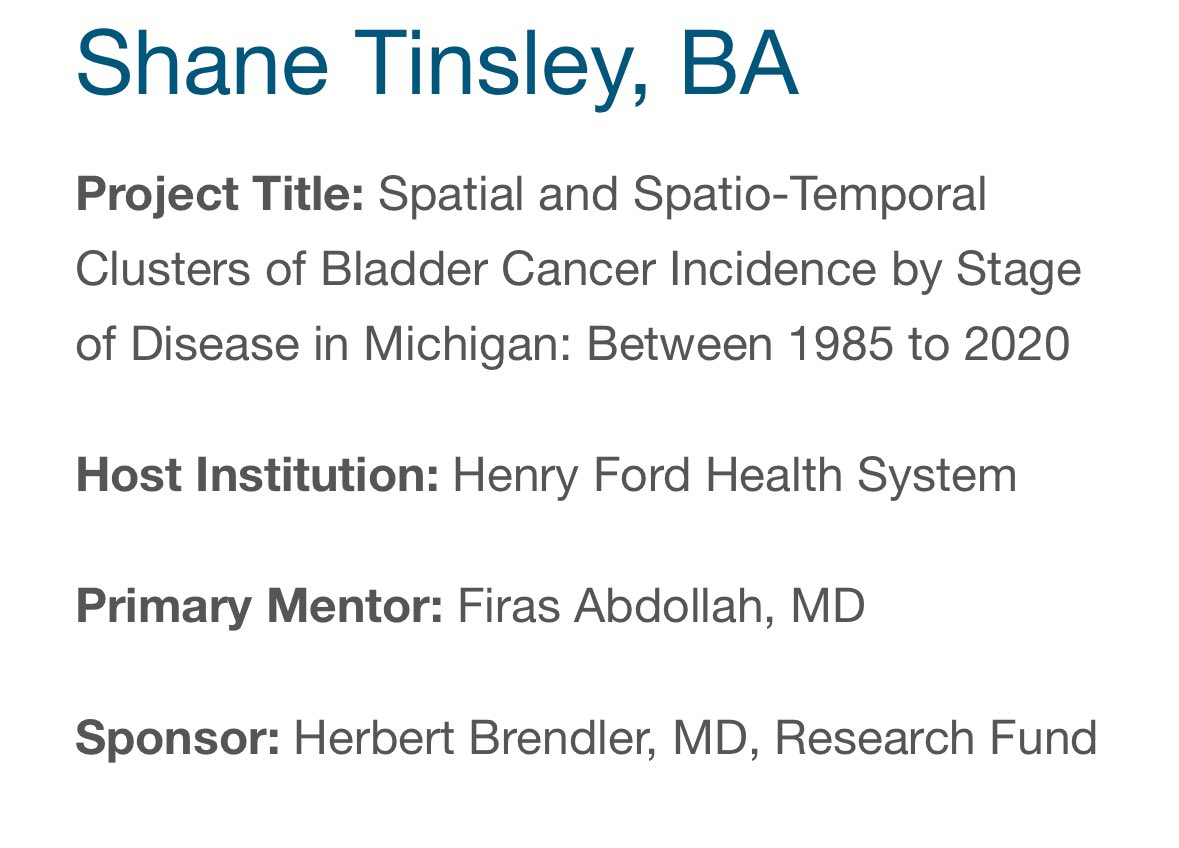 Shane Tinsley (@shanetinsley320) on Twitter photo It is a pleasure to be selected as a Medical Student Research Fellow by the <a href="/UrologyCareFdn/">Urology Care Foundation</a> and <a href="/AmerUrological/">Amer. Urol. Assn.</a> for 2024-2025. It would not have been possible without the guidance and support of my mentor <a href="/DrFAbdollah/">Firas Abdollah</a> and the <a href="/VattikutiUrol/">Vattikuti Urology Institute</a>. Onward and upward! It is a pleasure to be selected as a Medical Student Research Fellow by the <a href="/UrologyCareFdn/">Urology Care Foundation</a> and <a href="/AmerUrological/">Amer. Urol. Assn.</a> for 2024-2025. It would not have been possible without the guidance and support of my mentor <a href="/DrFAbdollah/">Firas Abdollah</a> and the <a href="/VattikutiUrol/">Vattikuti Urology Institute</a>. Onward and upward!