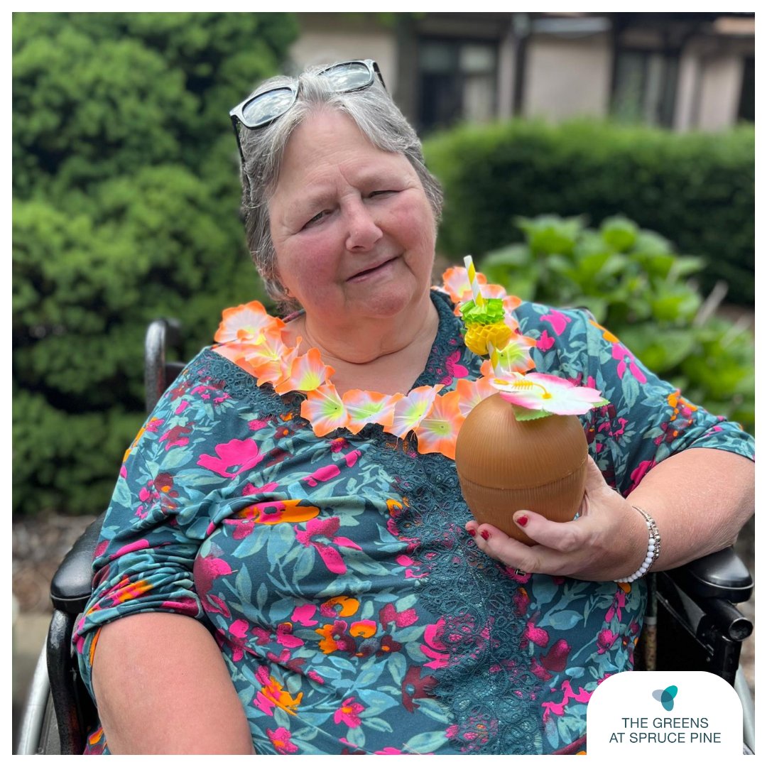 GreensSpruce's tweet image. Kicking off summer with a splash! 🌞🥥🧉 Our residents are soaking up the sun and aloha spirit at our luau/pool party today. Let the good times flow! #SummerLuau #PoolPartyFun #SunshineAndSmiles