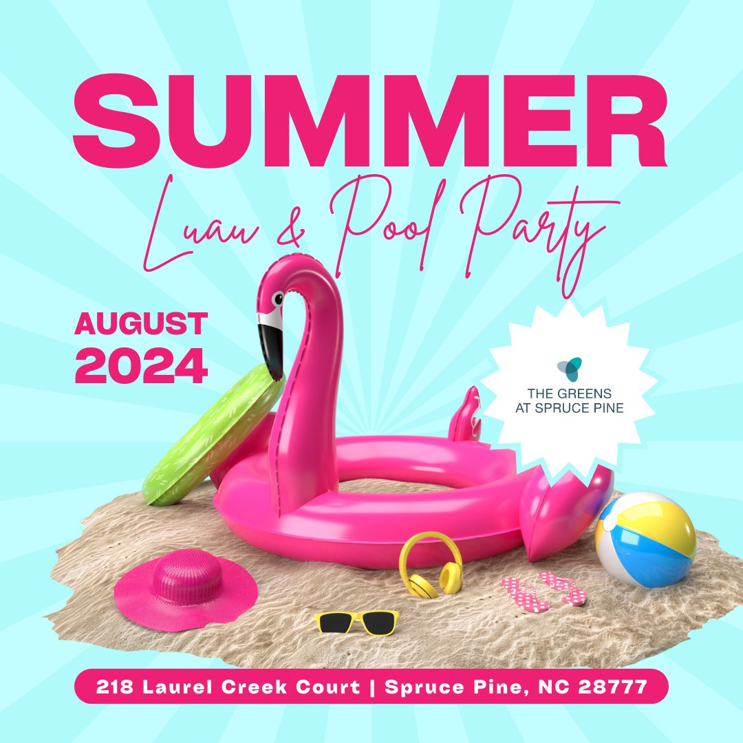 GreensSpruce's tweet image. Kicking off summer with a splash! 🌞🥥🧉 Our residents are soaking up the sun and aloha spirit at our luau/pool party today. Let the good times flow! #SummerLuau #PoolPartyFun #SunshineAndSmiles