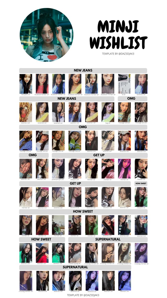 뉴진스 NEWJEANS Full Member Korean & Japanese Album Photocard