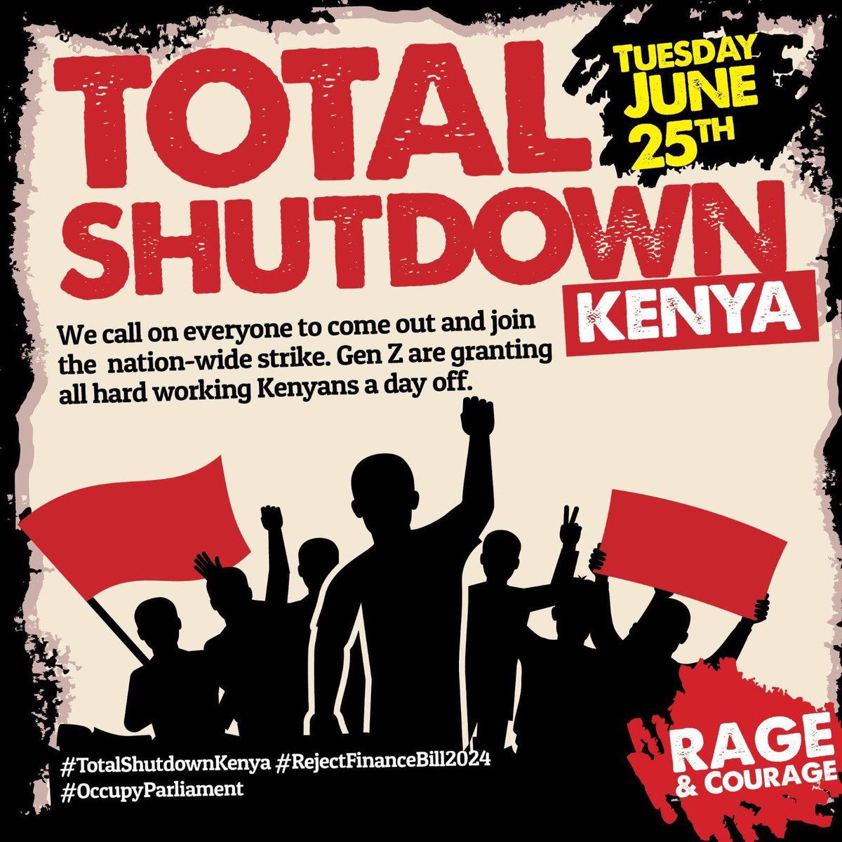 To all University students around Nairobi. We need one million people on the Nairobi CBD streets tomorrow. #RejectFinanceBill2024 #TotalShutDownKenya #FreeShad