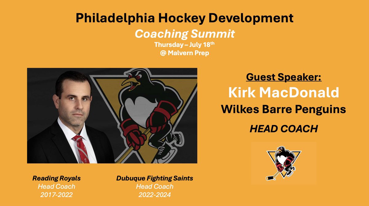 Philadelphia Hockey Development (@philahockeydev) on Twitter photo July 18. PHD Coaches Summit. <a href="/kmacdonald13/">Kirk MacDonald</a>
Register here 👇🏻
atlantic-district.sportngin.com/register/form/… July 18. PHD Coaches Summit. <a href="/kmacdonald13/">Kirk MacDonald</a>
Register here 👇🏻
atlantic-district.sportngin.com/register/form/…