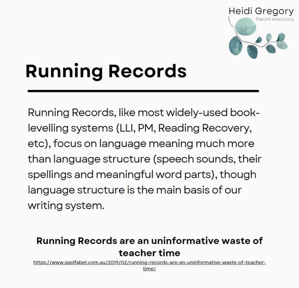 “Running Records are a uninformative waste of teacher time.” 

<a href="/lovethatsmile/">Heidi Gregory - Dyslexia Victoria Support</a> drops a truth 💣!