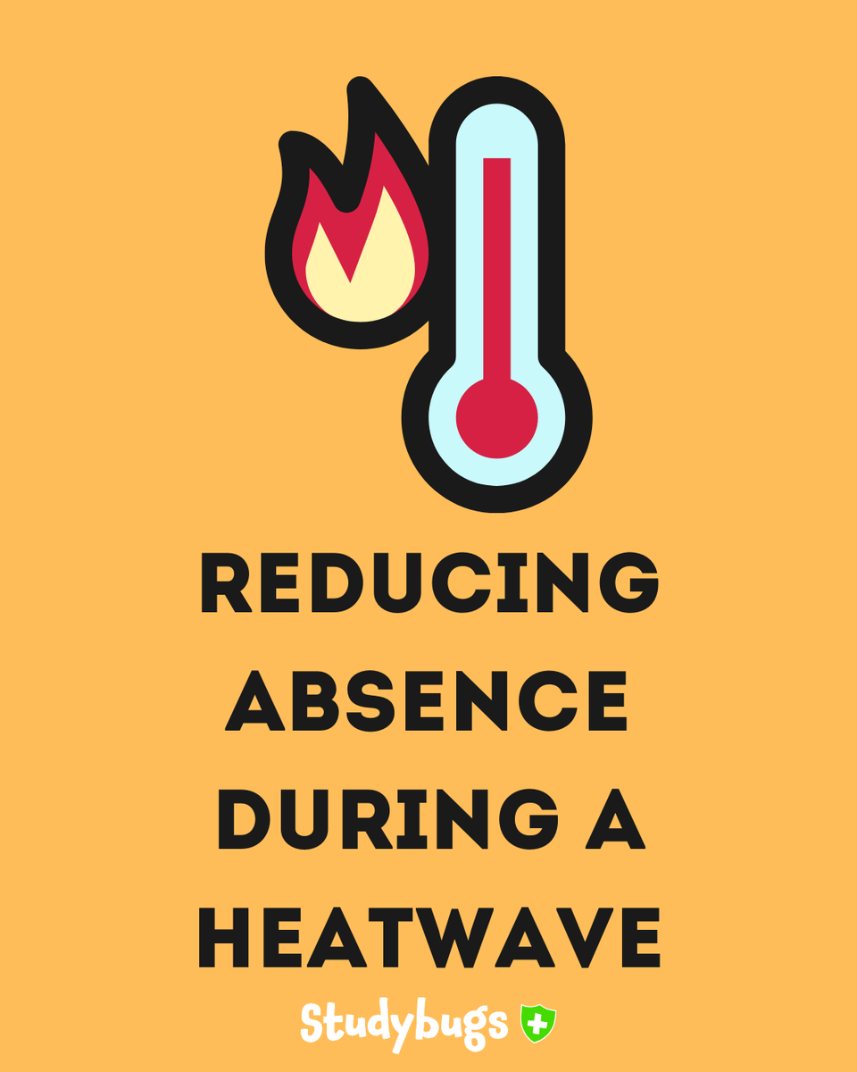 TeamStudybugs's tweet photo. It’s all set to be a scorcher this week! 🥵

Heatwaves often bring higher rates of absence. Get ahead of potential disruption by reiterating the importance of attendance and how you plan to help students cope with the heat.
#schoolabsence #schools #schoolattendance #heatwave https://t.co/QV5zOOHvtK