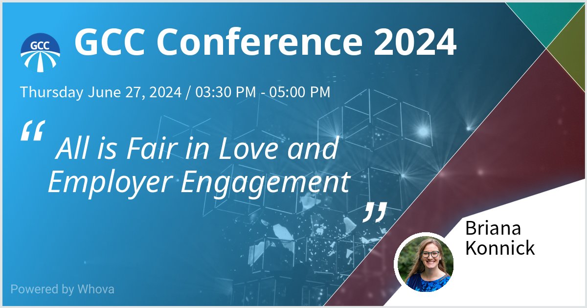 Looking forward to my upcoming presentation "All is Fair in Love and Employer Engagement" during this week's GCC Conference 2024! Join me for a great conversation! #2024GCC