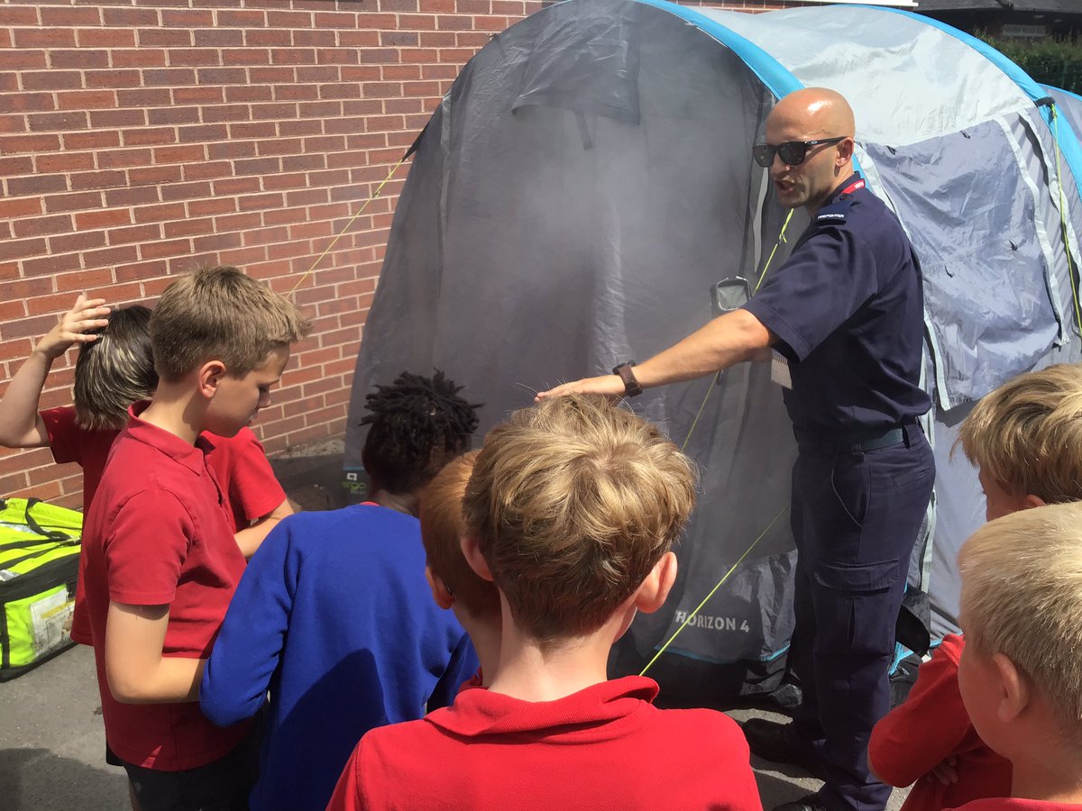 WavertonPrimary's tweet photo. We are enjoying our fire safety talk from, Cheshire Fire and Rescue. https://t.co/pEnYMeuDUq