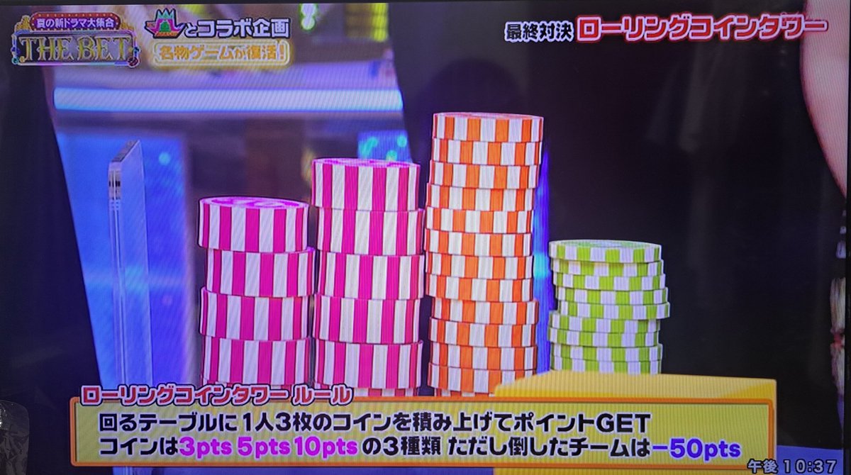 タイトルコール後のBGM、ゲームロゴのCG、テロップ、編集全てがVS嵐そのまんまで感動した… 相葉くんのタイトルコールから始まるのもエモかったな。  でも、やっぱり…嵐5人がやってるローリングコインタワーが見たい🥹 5人のVS嵐が見たい！！！！！😭✨ #VS嵐 #ローリング ...