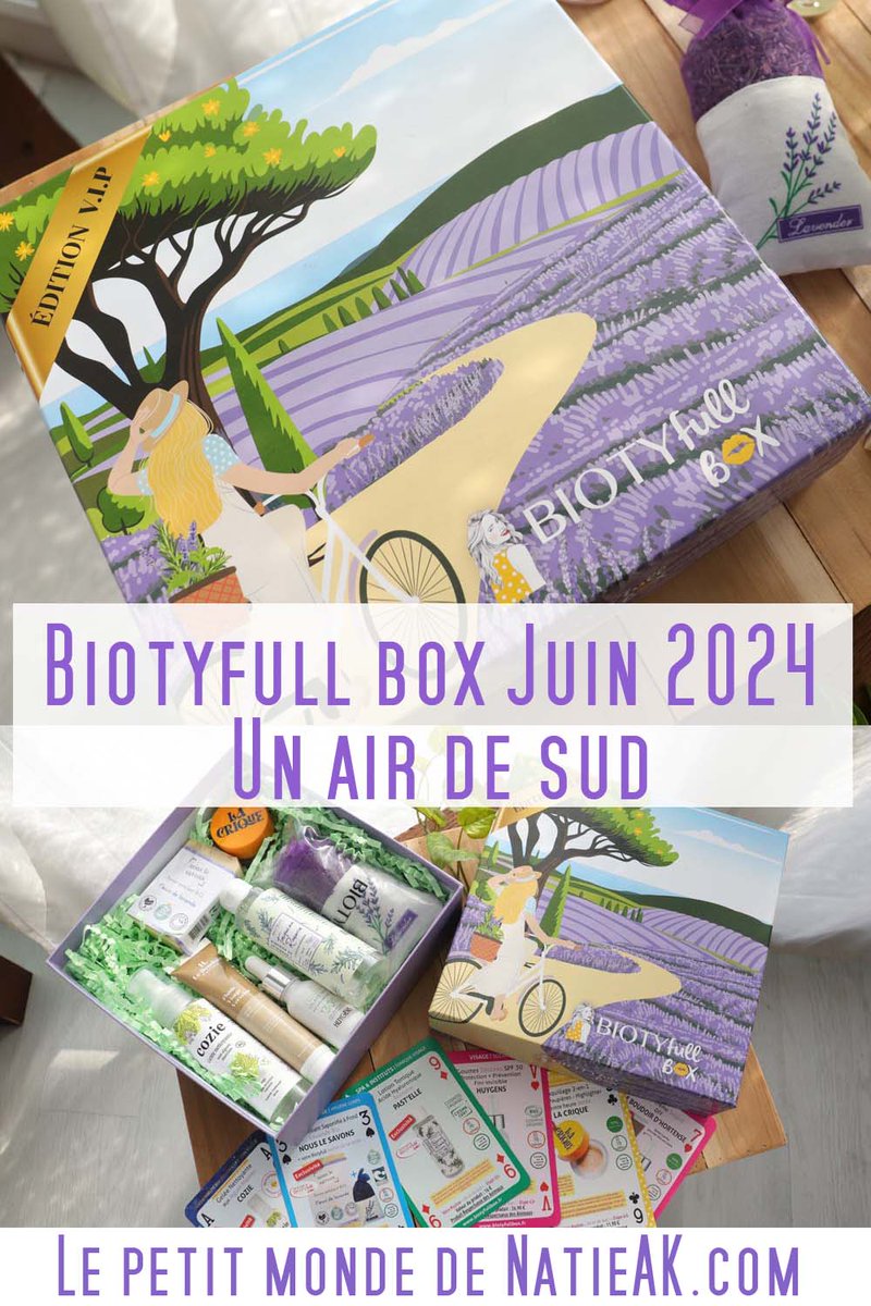 natieak's tweet photo. Biotyfull Box Juin 2024 : Un air de sud et une sélection de soins bio Made in France qui sent tellement bon la Provence ➡️https://t.co/SuQJ5vtnOk ⭐️Collaboration commerciale #madeinfrance #cosmebio #beautebio #biotyfullbox #boxbeautebio https://t.co/xKqiNioyml