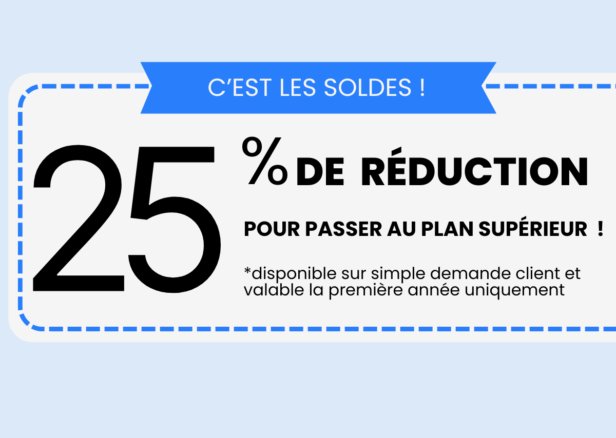 🎉 𝗖'𝗲𝘀𝘁 𝗹𝗲𝘀 𝘀𝗼𝗹𝗱𝗲𝘀 ! 🎉

🔹𝗖𝗼𝗻𝗱𝗶𝘁𝗶𝗼𝗻𝘀 :
Offre valable uniquement pour la première année et pour un nouvel abonnement.

🔹 𝗖𝗼𝗺𝗺𝗲𝗻𝘁 𝗲𝗻 𝗯𝗲́𝗻𝗲́𝗳𝗶𝗰𝗶𝗲𝗿 ?
Il vous suffit de faire une simple demande client ici  :
👉 bit.ly/3Kn6ntG