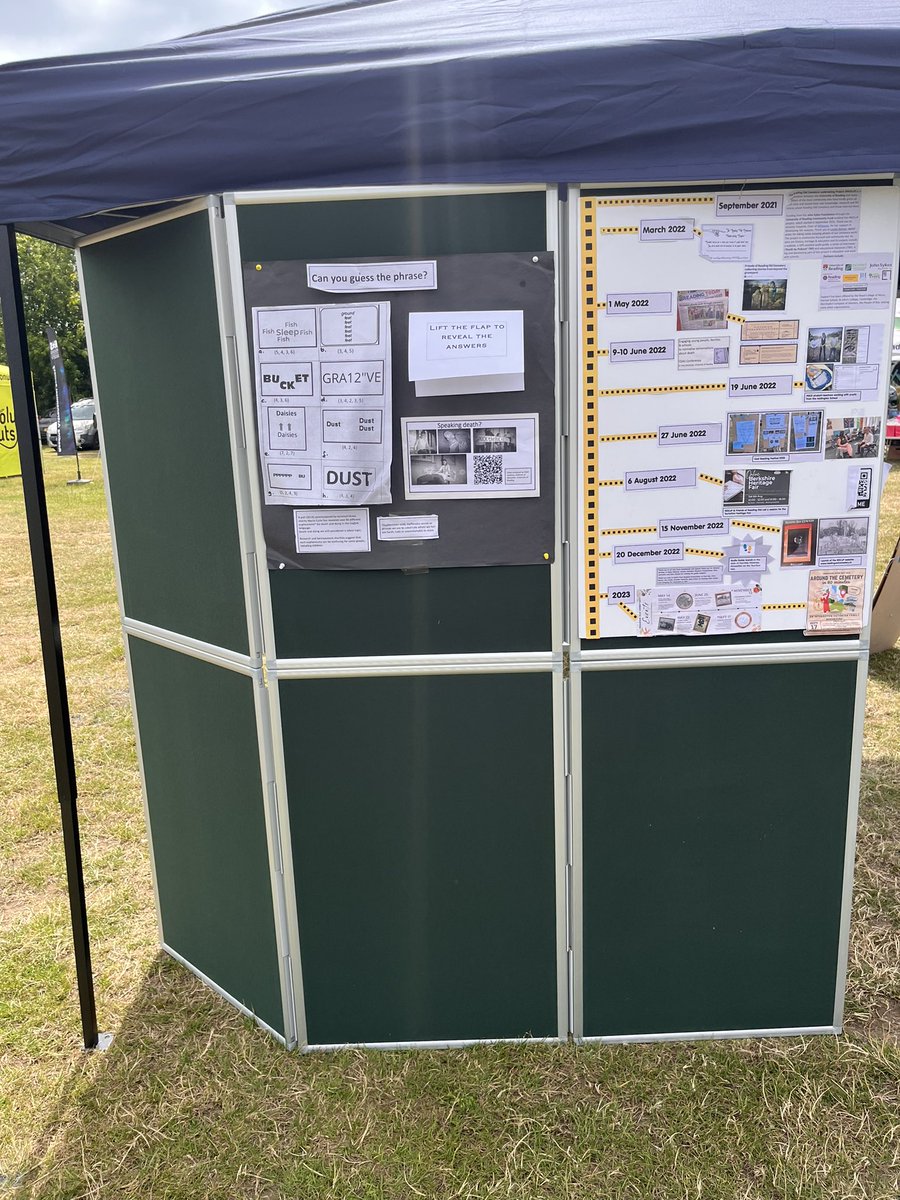 Ty to the <a href="/UniofReading/">Uni of Reading</a> community fund for the support to be event-ready and promote the #ROCuP project, commemorating life stories of people buried in Reading Old.  Wonderful to talk to so many people about the Cemetery yesterday at <a href="/EastReadingFest/">EastReadingFestival</a> 
Sore throat today= success