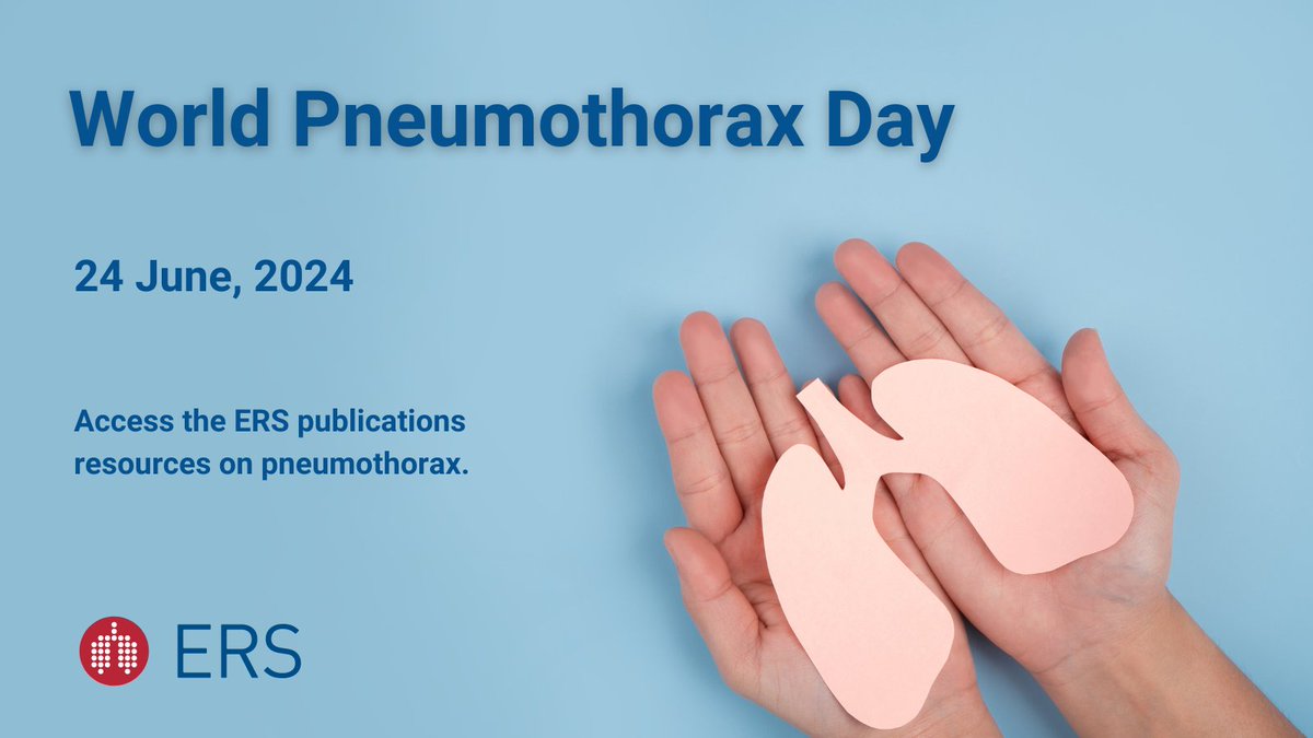 Today is World Pneumothorax Day. Take the time to have a look at the ERS Publications resource collection dedicated to pneumothorax. 

Access the resources and share with your colleagues: erj.ersjournals.com/cc/world-pneum…