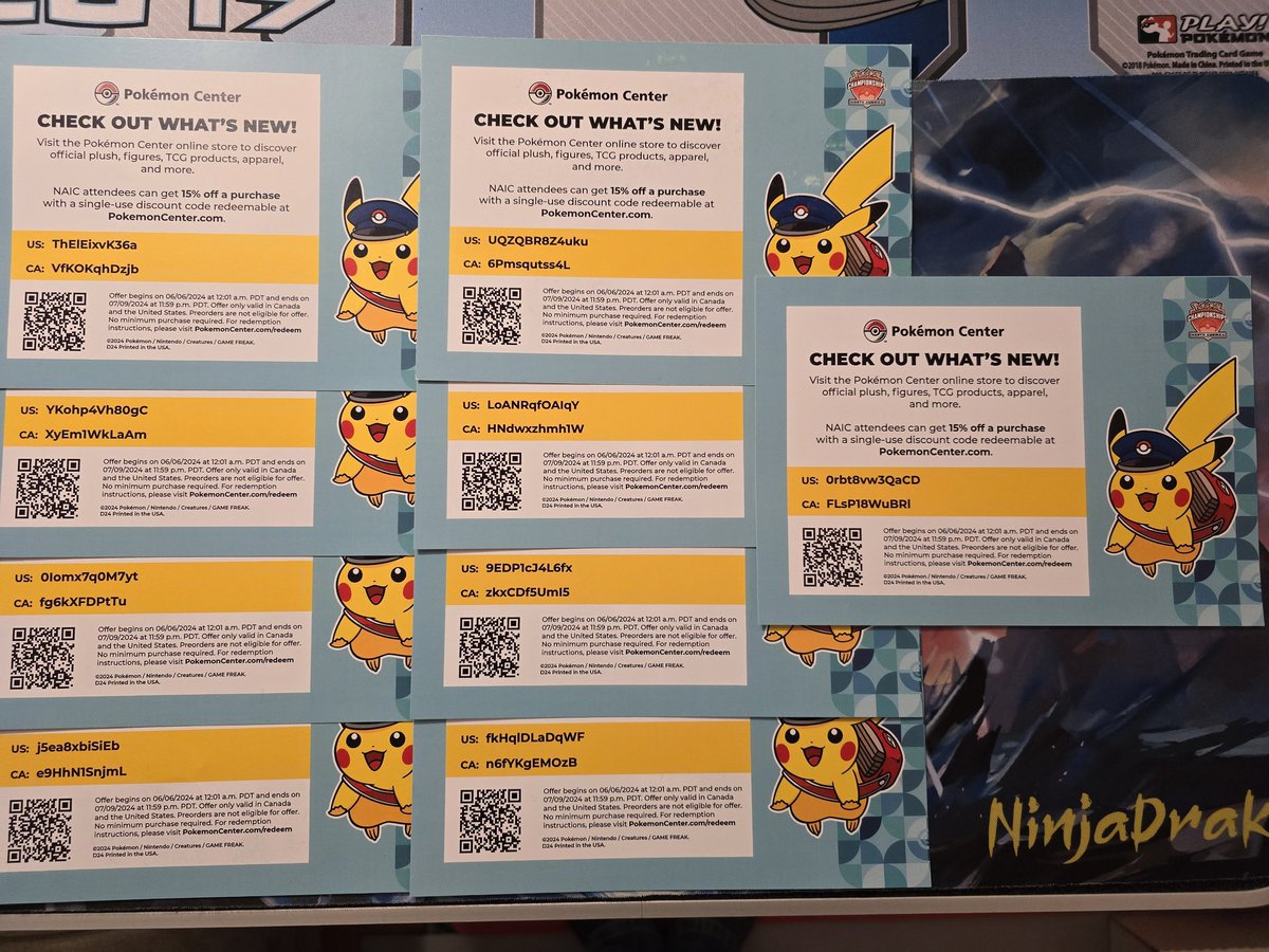 To my North America friends, please feel free to take the codes and get some discount from the Pokémon Center.
#pokemoncenter