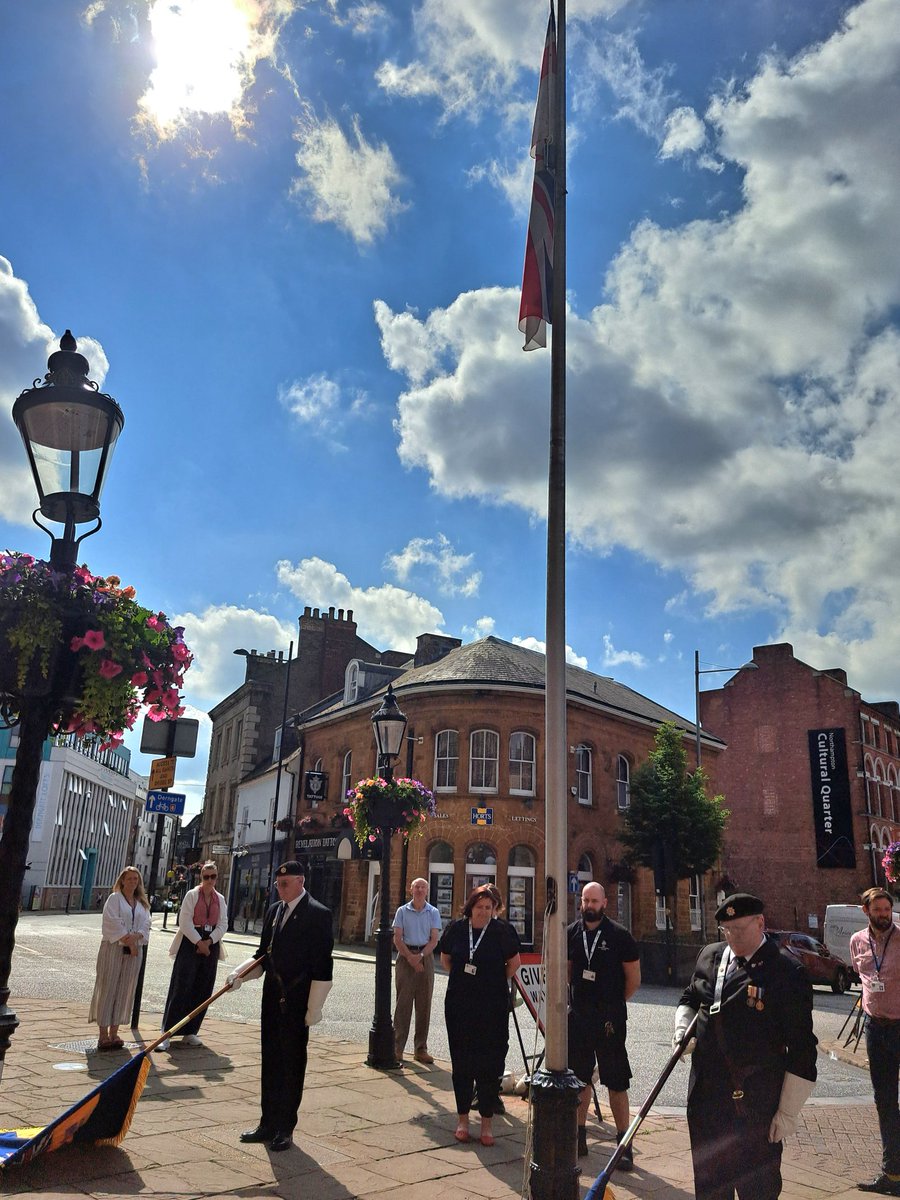 At the raising of the Armed Forces Week flag outside Northampton Guildhall. An important event reminding us of the service and sacrifice of many from our town and county. #armedforcesweek <a href="/WestNorthants/">West Northamptonshire Council</a>