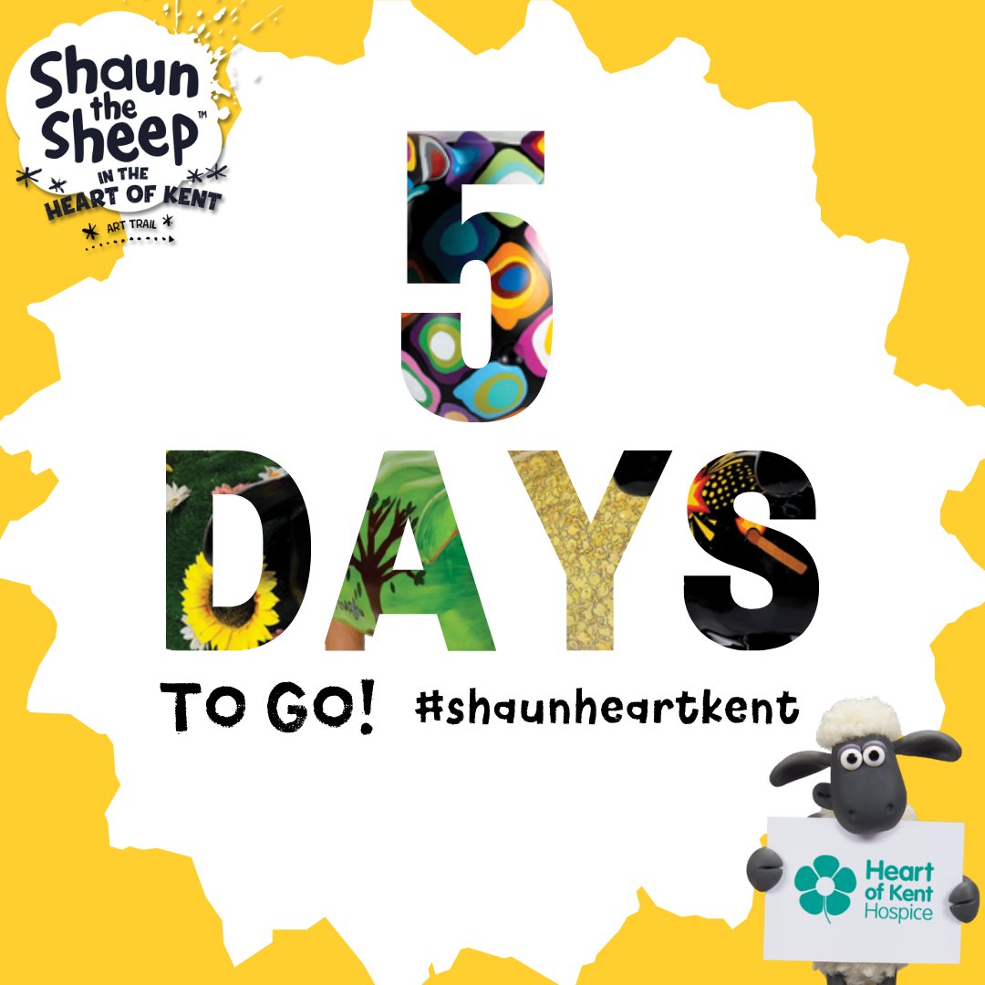 Only 5 days to go until the trail is live! #ShaunHeartKent! <a href="/shaunheartkent/">Shaun the Sheep in the Heart of Kent</a>