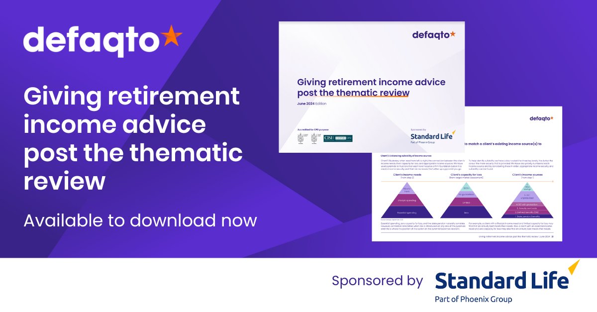 Defaqto Adviser (@defaqtoadviser) on Twitter photo We've teamed up with <a href="/StandardLifeUK/">Standard Life UK</a> to help you stay ahead of the changing income retirement market, creating an updated CPD accredited guide for advisers and paraplanners. Access the full guide here: bit.ly/3VEPsIo We've teamed up with <a href="/StandardLifeUK/">Standard Life UK</a> to help you stay ahead of the changing income retirement market, creating an updated CPD accredited guide for advisers and paraplanners. Access the full guide here: bit.ly/3VEPsIo