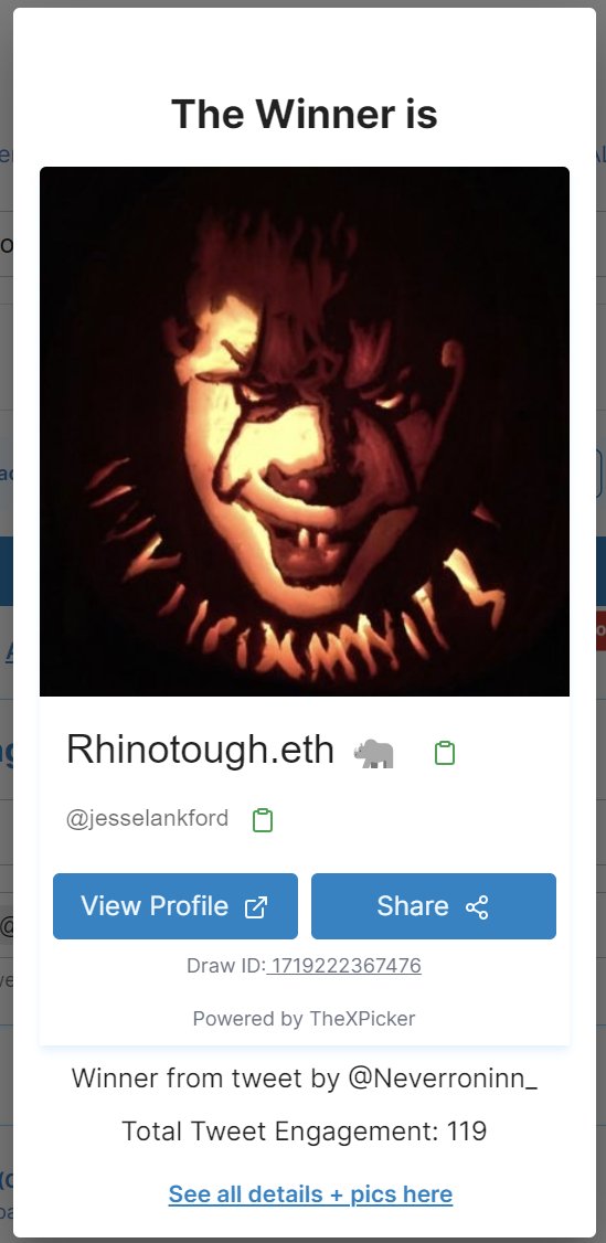 Neverroninn_'s tweet photo. And the winners are:

🎉 @P1Multiply - Daturian V2

🎉 @jesselankford - Ether - ETHER - Crewmunity Trick &amp; Treat

Congratulations! 🥳

DM me from your X account to get your prize.
(T - 7 days to claim)
#WIN #NFTGivaway #Daturians #Crewmunity #Polygon https://t.co/WjM1dHcP4o