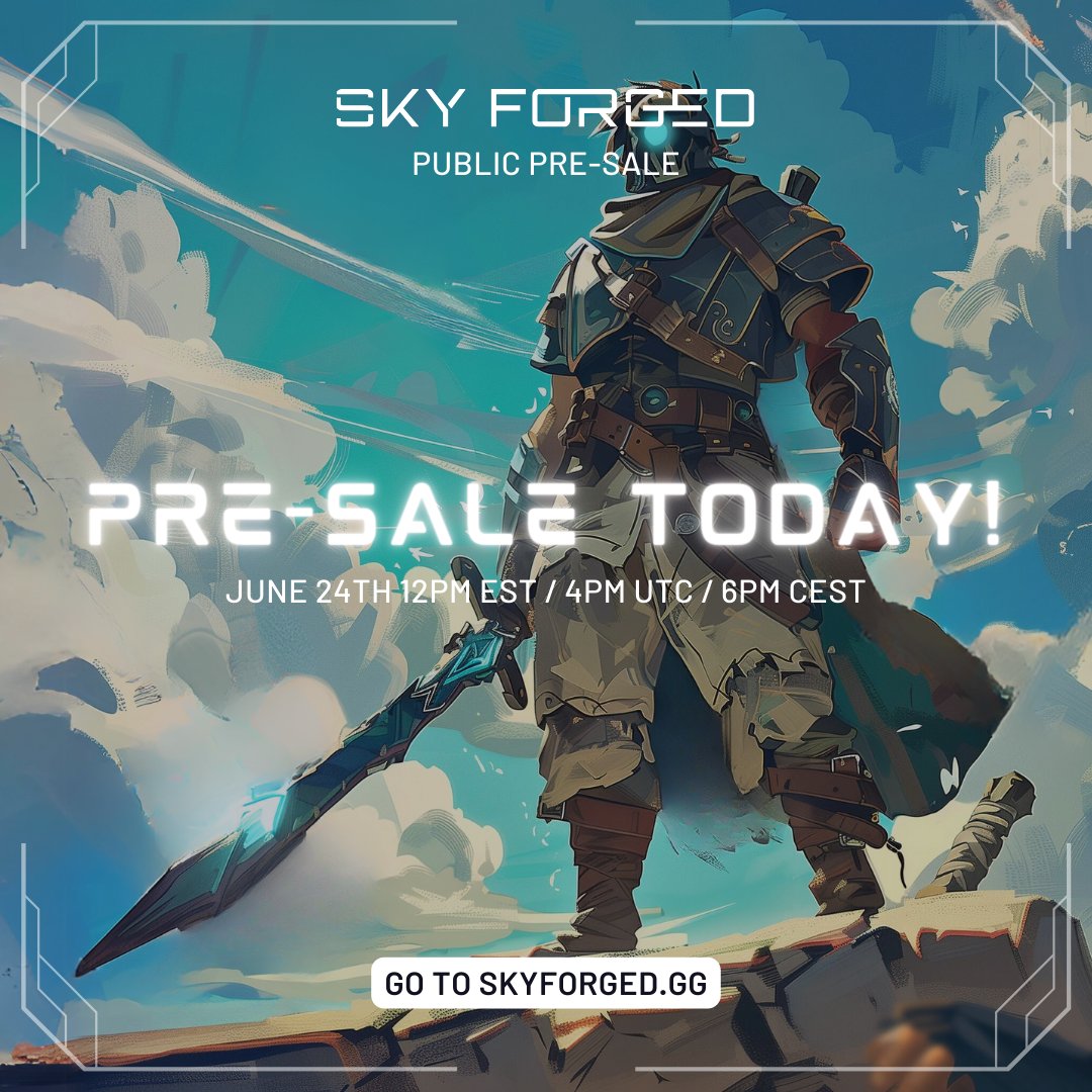 📢Attention!

The $SKYF public #presale is just 6 hours away!

Starting today at 12PM EST / 4PM UTC / 6PM CEST, you can participate in the launch of the world's first Extraction MMORPG and largest GameFi project on #Base.

This is a 100% community funded project with 66.75% of