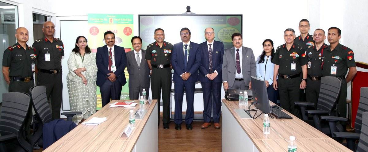 PSBIndOfficial's tweet image. With a commitment to serve our Heroes,  #PunjabAndSindBank inks #MoU with #IndianArmy to commemorate our 117th Foundation Day
#GauravBachat- Defence Salary Package for Serving Personnel, Veterans, Veer Naris &amp;amp; Working Spouses PAI: 1.1 Cr*, AAI: 1.2 Cr*, Spl. Loan Offers
@adgpi
