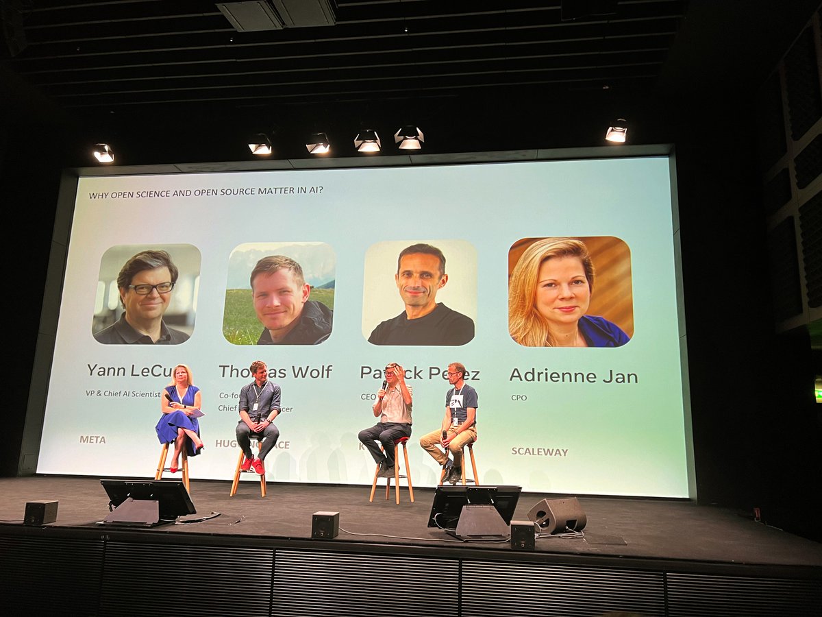 Michal Valko (@misovalko) on Twitter photo <a href="/ylecun/">Yann LeCun</a> from <a href="/AIatMeta/">AI at Meta</a> greets the public at the exclusive Open Source AI Day event at <a href="/joinstationf/">STATION F</a> at panel with <a href="/adriennejan/">adriennejan</a> from <a href="/Scaleway/">Scaleway</a>, <a href="/Thom_Wolf/">Thomas Wolf</a> from <a href="/huggingface/">Hugging Face</a> and <a href="/ptrkprz/">Patrick Pérez</a> from <a href="/kyutai_labs/">kyutai</a>
Join us as lnkd.in/gwphNpV2
We will continue by great... <a href="/ylecun/">Yann LeCun</a> from <a href="/AIatMeta/">AI at Meta</a> greets the public at the exclusive Open Source AI Day event at <a href="/joinstationf/">STATION F</a> at panel with <a href="/adriennejan/">adriennejan</a> from <a href="/Scaleway/">Scaleway</a>, <a href="/Thom_Wolf/">Thomas Wolf</a> from <a href="/huggingface/">Hugging Face</a> and <a href="/ptrkprz/">Patrick Pérez</a> from <a href="/kyutai_labs/">kyutai</a>
Join us as lnkd.in/gwphNpV2
We will continue by great...