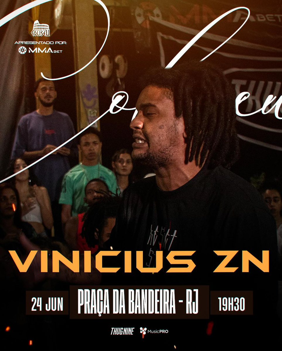 O rei de Pernambuco, Vinicius Zn que já tem um título no Coliseu e vem de uma semi final, o homem entende de Chico, de verso e de aranhas, e ele quer mostrar que desvenda qualquer Mc do Brasil!

Patrocínio; @mmabetoficial <a href="/Thugnine/">Thug Nine</a>  <a href="/musicprolive/">MusicPRO</a>