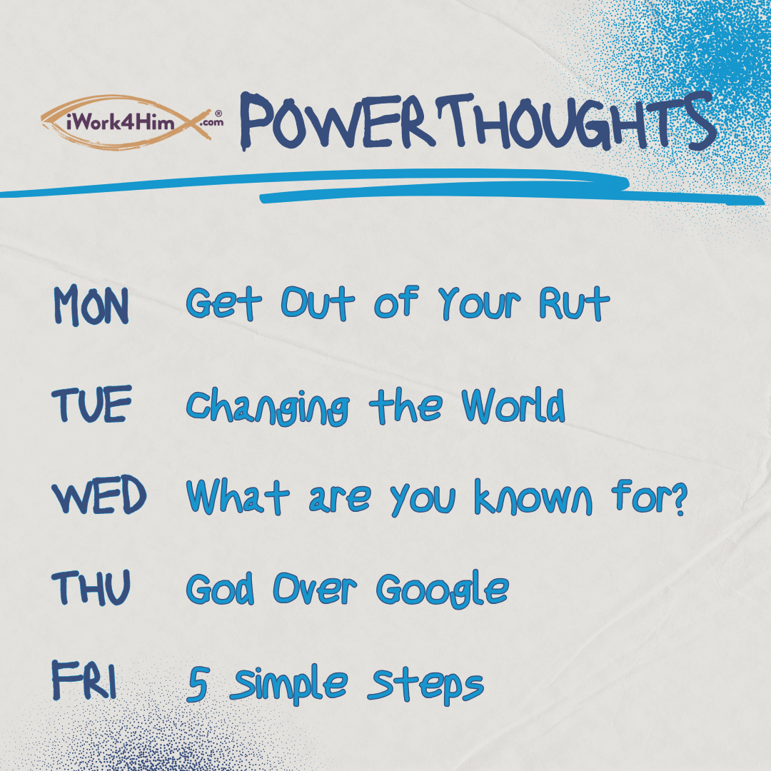 iWork4HimRadio's tweet image. Get out of your rut! Let's shake things up this week with the iWork4Him PowerThoughts: iwork4him.com/powerthought

Share with a friend!

#dailydevotional #1minute #faithatwork