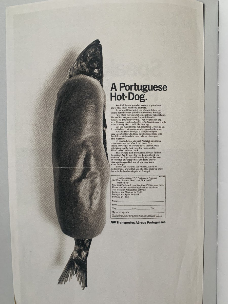 ruiomarques's tweet image. Anúncio da TAP de 1957. Apropriado para junho.