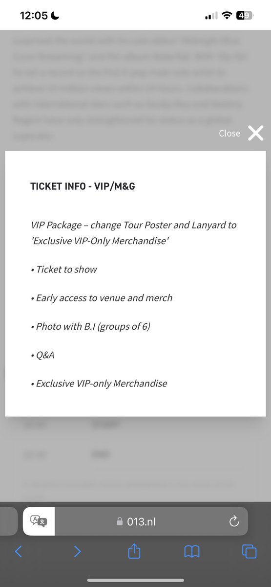 HanbinNL's tweet image. the price for Tilburg show.