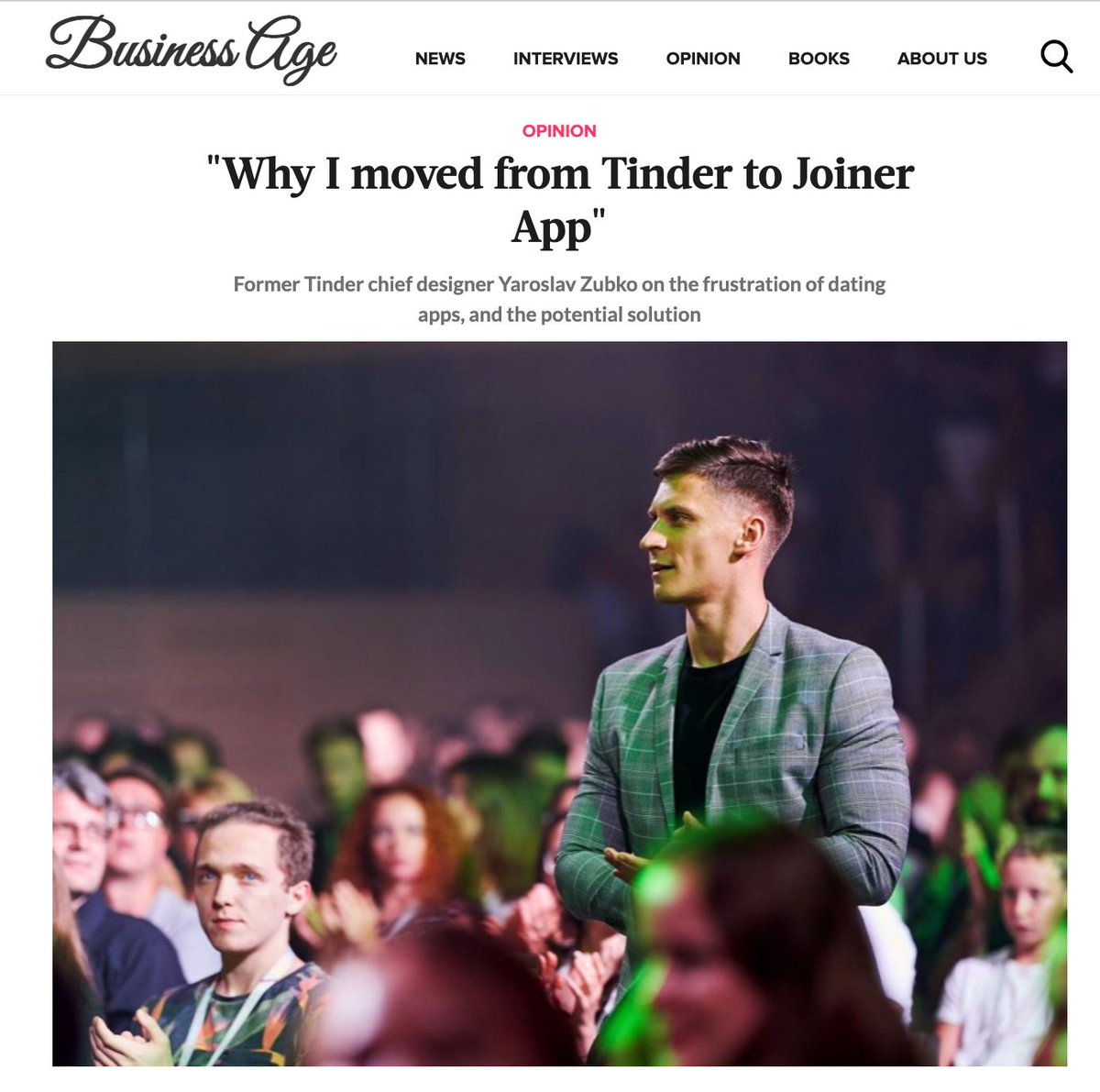 😎 Our Head of Product Design, former "Tinder" Lead Designer Yaroslav Zubko shares his opinion piece in <a href="/BusinessAge_/">Business Age</a> magazine.

"‍The era of explosive growth in the dating app industry may be reaching its zenith," he wrote

Read full article: businessage.com/post/why-i-mov…