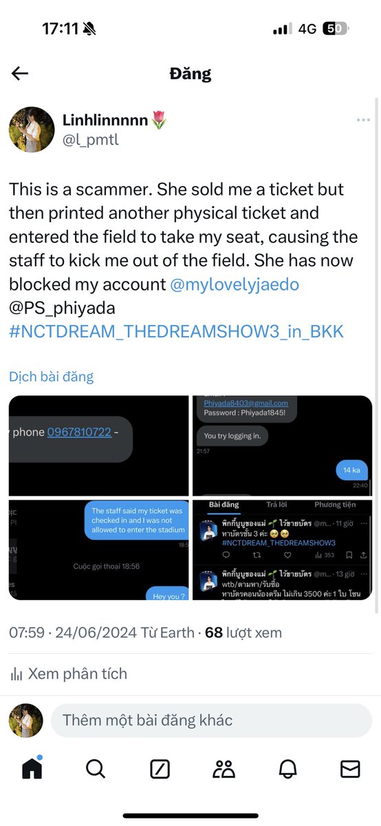 l_pmtl's tweet photo. The scammer has changed his name 
@beyourheart_p @mylovelyjaedo 
#NCTDREAM_THEDREAMSHOW3_in_BKK https://t.co/tB6F3gfpvC