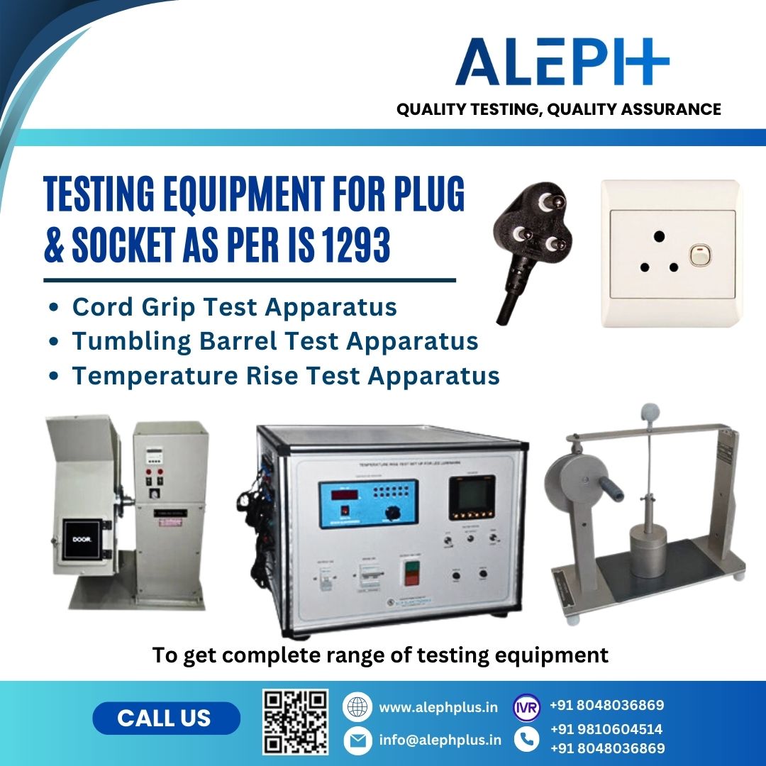 aleph_plus's tweet photo. TESTING EQUIPMENT FOR PLUG &amp; SOCKET AS PER IS 1293
#testers #testing #testingequipment #labtesting #labtestingequipment #quality  
#qualitytesting #alephplus #Durability #plugtesting #sockettesting #cordgriptestapparatus #tumblingbarreltestapparatus #temperaturerisetestapparatus https://t.co/Nh6TGH4eLd