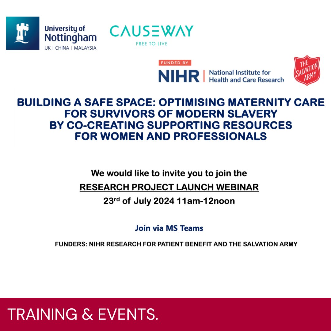 Three in every ten women survivors of modern slavery are pregnant while being trafficked. Our project aims to find out how care and support should be provided for survivor mothers. If you are interested, please join our research project launch webinar. Link in our next VITA email