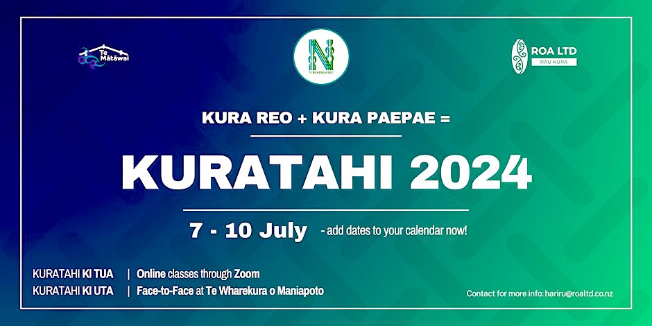 #TUKPānui I Registrations are NOW OPEN for #Kuratahi2024 For more information, and to register head to
eventbrite.com/e/kuratahi-202… <a href="/TeNehenehenui/">Te Nehenehenui</a> #TeReoKahika