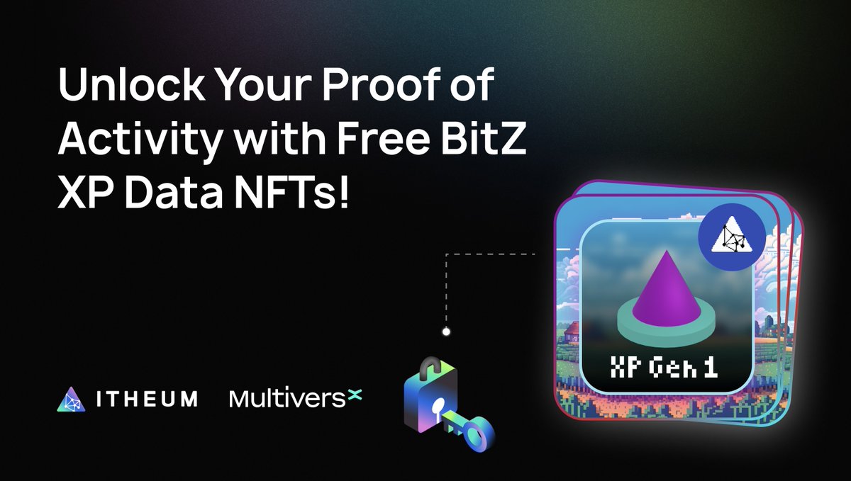 itheum's tweet photo. Ready to show your “proof of activity” with Itheum’s BiTz XP? 👀

Hold a BitZ XP Data NFT to join the fun!

Did you know there are weekly surprise listings of BiTz XP #DataNFTs on the Data DEX? 🎁

Get yours today 👇

https://t.co/tJ7AUp3rK2 https://t.co/pmoCANkmAI