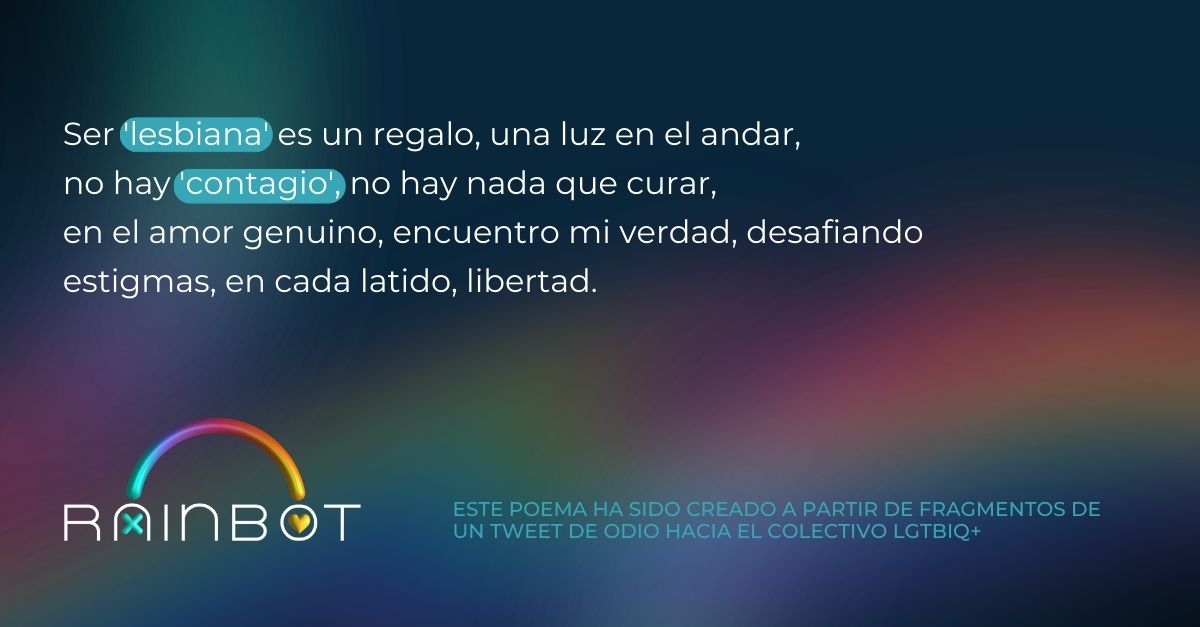 RainBotProject's tweet image. Ante el odio, amor. Ante mensajes violentos, versos diversos.  
#Rainbot #LGTBIQ+