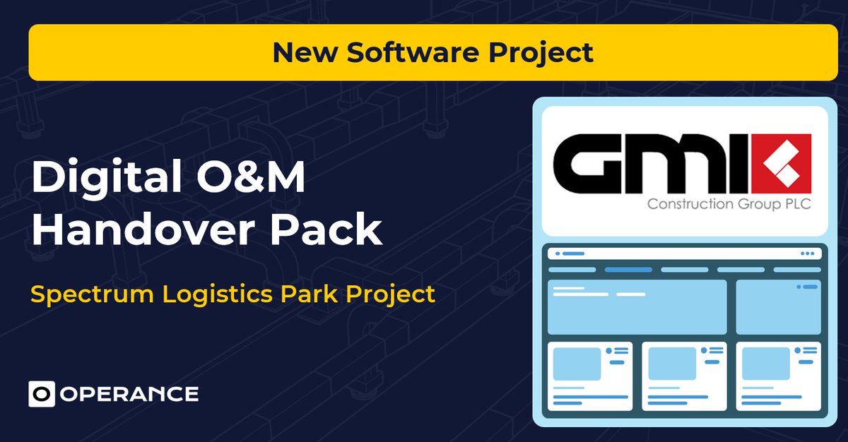 OperanceApp's tweet image. NEW SOFTWARE PROJECT ️🎉

Our team are supporting @GMIConstruction with Digital O&amp;amp;M Handovers for the Spectrum Logistics Park Project

Talk to our experts today: eu1.hubs.ly/H09KHL50

#Operance #GMI #InnovationInConstruction #BIM #Digitalbuildinginformation
