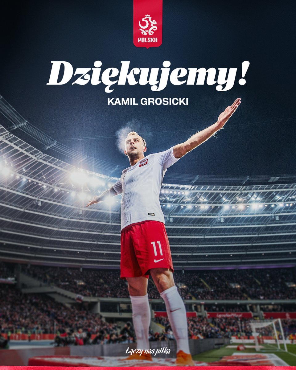"Nadszedł dzień dzisiejszy..."
Kamil Grosicki ogłosił zakończenie kariery reprezentacyjnej. 🇵🇱 
Dziękujemy Kamil! ❤️