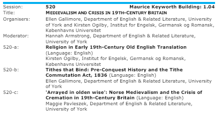 Ellen Gallimore (@emgallimore) on Twitter photo On 2 July at <a href="/IMC_Leeds/">IMC_Leeds</a>, start your day off right with a healthy dose of medievalism! <a href="/kirstenogilby/">Kirsten Ogilby</a>, <a href="/mpavleszek/">Maggie Pavleszek</a> and I are presenting Medievalism and Crisis in 19th-Century Britain (session 520) bright and early at 9am. Hope to see you there! On 2 July at <a href="/IMC_Leeds/">IMC_Leeds</a>, start your day off right with a healthy dose of medievalism! <a href="/kirstenogilby/">Kirsten Ogilby</a>, <a href="/mpavleszek/">Maggie Pavleszek</a> and I are presenting Medievalism and Crisis in 19th-Century Britain (session 520) bright and early at 9am. Hope to see you there!