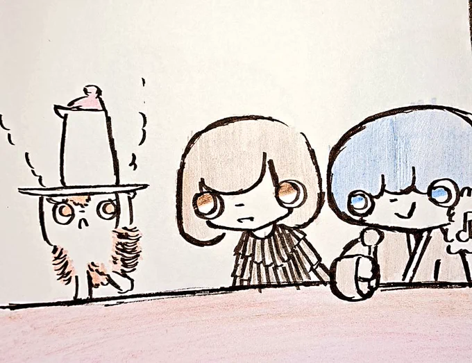 右色、鉛筆 真ん中、クレヨン
右、色ペン

気付いたら元に戻ってる♪
#イラスト
#絵
#作品
#ペン画 