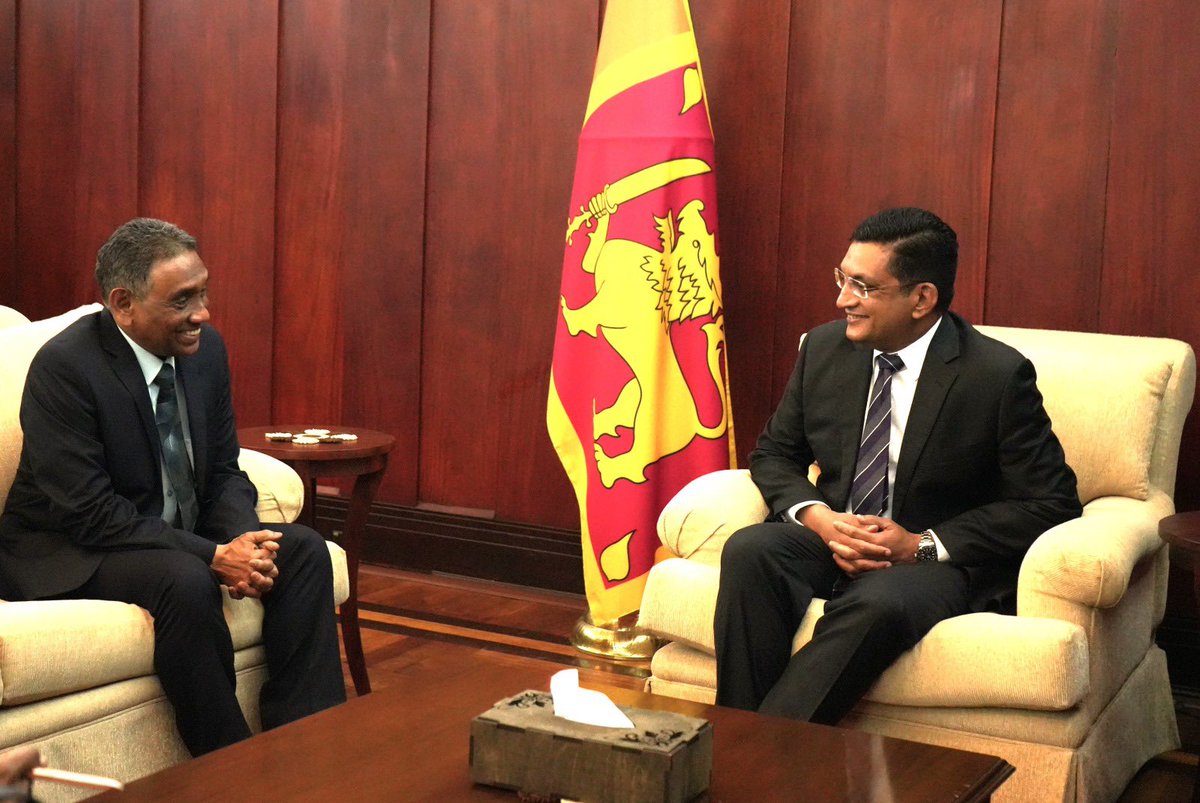 M U M Ali Sabry (@alisabrypc) on Twitter photo Pleased to have received the new High Commissioner of Maldives in Colombo <a href="/MasoodImv/">Masood Imad</a> at <a href="/MFA_SriLanka/">MFA SriLanka 🇱🇰</a>. Welcomed the High Commissioner to #SriLanka and discussed ways and means to enhance bilateral relations during his tenure <a href="/MDVinSriLanka/">Maldives in SriLanka</a> Pleased to have received the new High Commissioner of Maldives in Colombo <a href="/MasoodImv/">Masood Imad</a> at <a href="/MFA_SriLanka/">MFA SriLanka 🇱🇰</a>. Welcomed the High Commissioner to #SriLanka and discussed ways and means to enhance bilateral relations during his tenure <a href="/MDVinSriLanka/">Maldives in SriLanka</a>