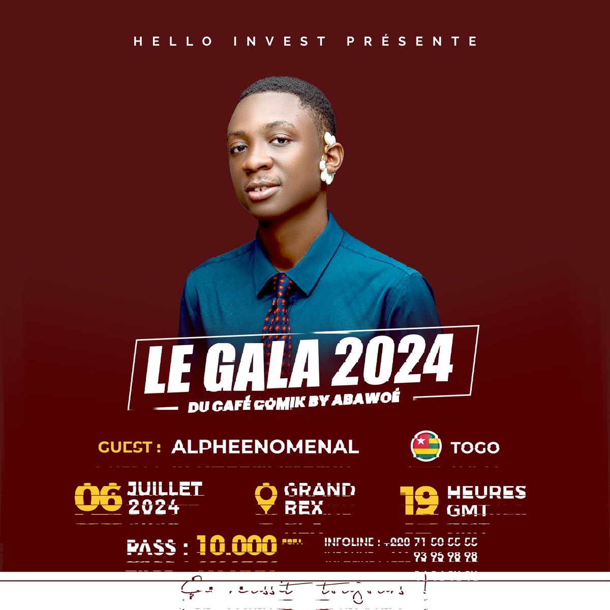 Alpheenomenal du Togo 🇹🇬 sera notre Guest ce 6 Juillet 😌

#Abawoe #CafeComikByAbawoé #Gala2024  #Humour #Standup #ComedyClub #grandrex  #HelloInvest #lecafécomik