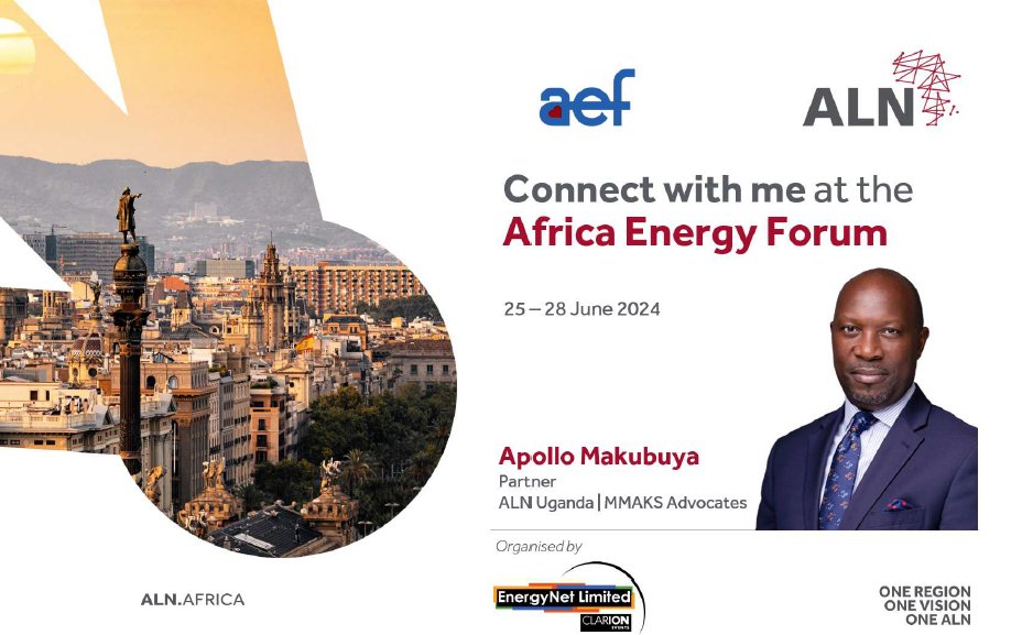 MMAKS_Advocates's tweet image. Connect with our Partner @ANMakubuya who will be part of an esteemed delegation representing the firm and @alnafrica at the Africa Energy Forum in Barcelona, Spain from tomorrow, 25 – 28 June 2024.

Discover more: aln.africa/news/aln-ready…

#AEF2024 #EnergyProjects #OneALN